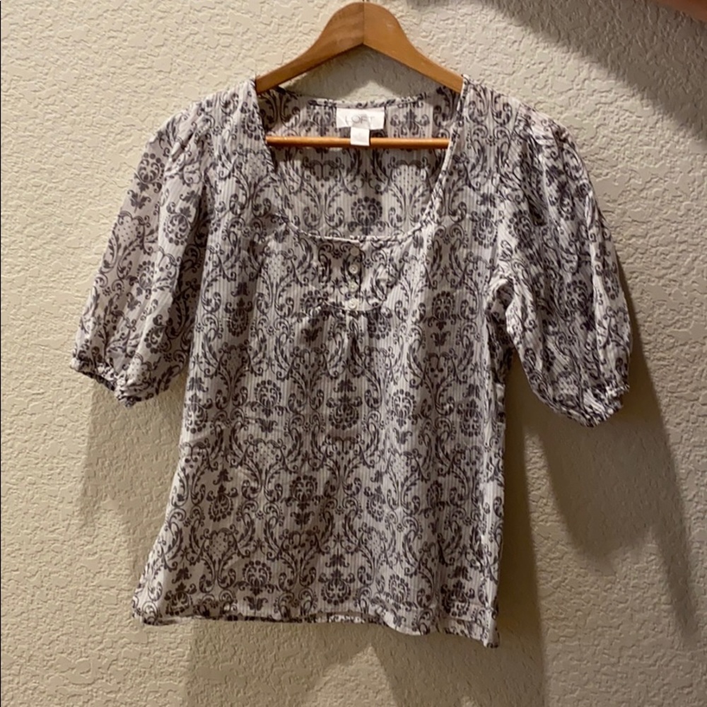 Pattered silver tee